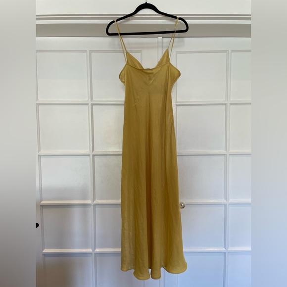 ZARA Silk Effect Slip Dress in Butter Yellow - Picture 3 of 4